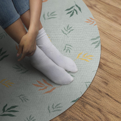 Runder vinyl teppich Kleine Zweige Pflanzenmotive Boho