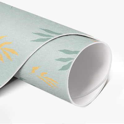 Runder vinyl teppich Kleine Zweige Pflanzenmotive Boho