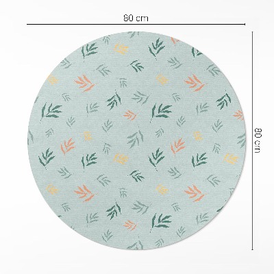 Runder vinyl teppich Kleine Zweige Pflanzenmotive Boho