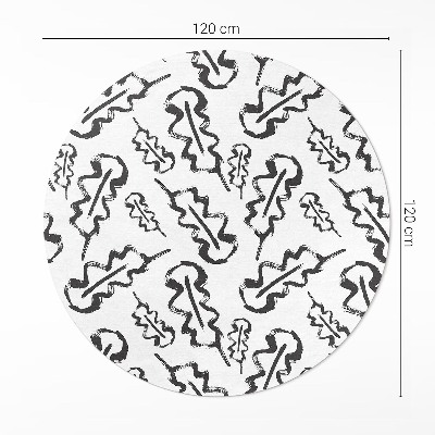 Runder vinyl teppich läufer Gemalte Blätter im minimalistischen Stil