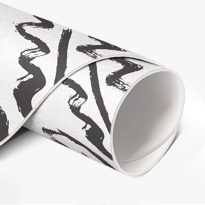 Runder vinyl teppich läufer Gemalte Blätter im minimalistischen Stil