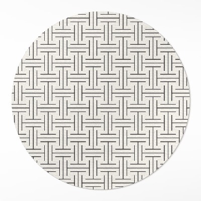 Runder teppich pvc Regelmäßige Linien minimalistisches Labyrinth