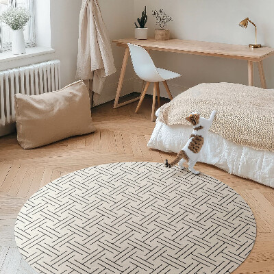 Runder teppich pvc Regelmäßige Linien minimalistisches Labyrinth