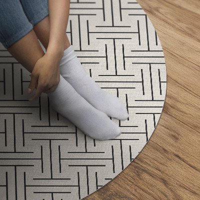 Runder teppich pvc Regelmäßige Linien minimalistisches Labyrinth
