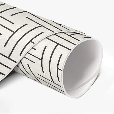 Runder teppich pvc Regelmäßige Linien minimalistisches Labyrinth