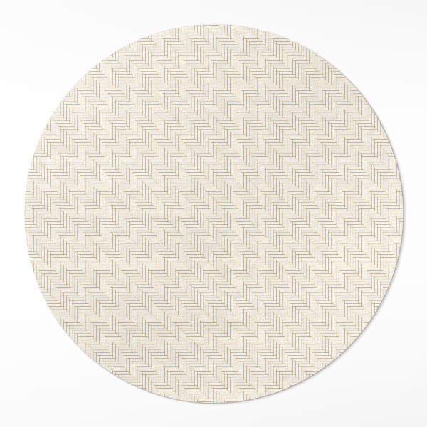 Runder vinyl teppich Winziges Parkett minimalistisches Fischgrätenmuster