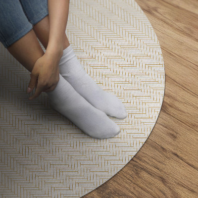 Runder vinyl teppich Winziges Parkett minimalistisches Fischgrätenmuster