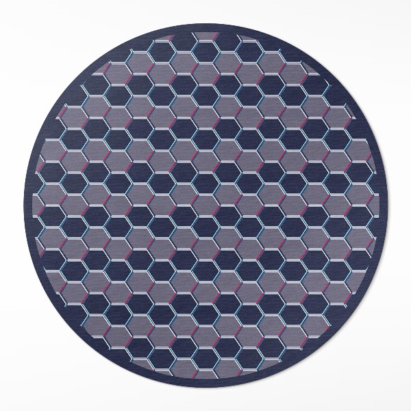 Runder pvc teppich Sechsecke 3D winziges Mosaik