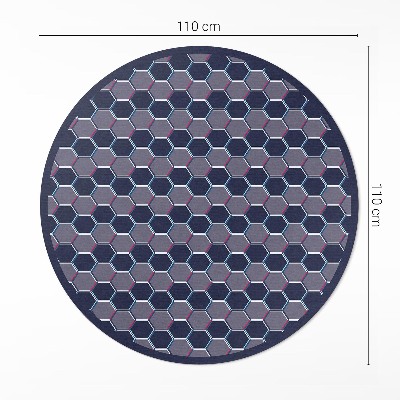 Runder pvc teppich Sechsecke 3D winziges Mosaik