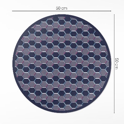 Runder pvc teppich Sechsecke 3D winziges Mosaik