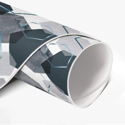 Runder vinyl teppich läufer Aquarell und lineare Sechsecke