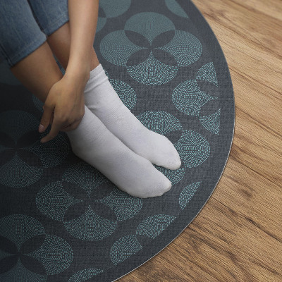 Runder vinyl teppich Geometrisches Quatrefoil-Muster