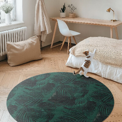 Runder vinyl teppich läufer Tropische Dschungelblätter
