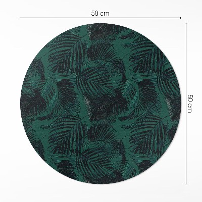 Runder vinyl teppich läufer Tropische Dschungelblätter