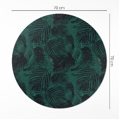 Runder vinyl teppich läufer Tropische Dschungelblätter