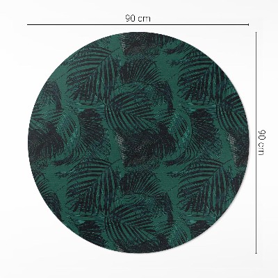 Runder vinyl teppich läufer Tropische Dschungelblätter