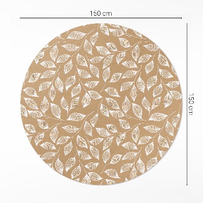 Runder pvc teppich Boho lineare Zweige mit Blättern