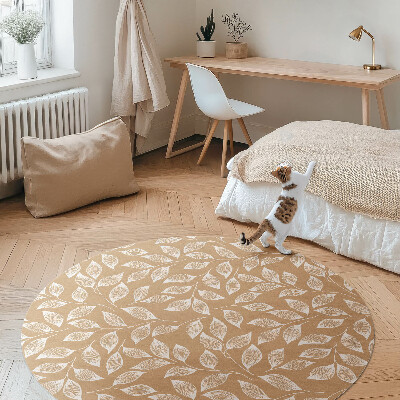 Runder pvc teppich Boho lineare Zweige mit Blättern