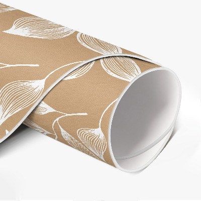 Runder pvc teppich Boho lineare Zweige mit Blättern