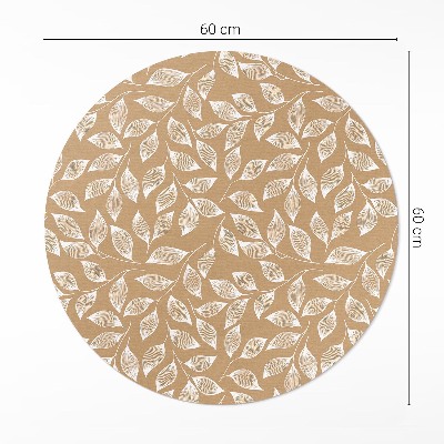 Runder pvc teppich Boho lineare Zweige mit Blättern