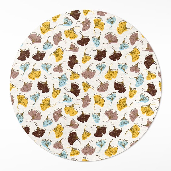 Runder teppich pvc Pastellfarbene Gingko-Blätter Boho-Illustration