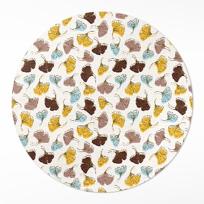 Runder teppich pvc Pastellfarbene Gingko-Blätter Boho-Illustration