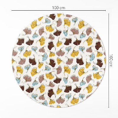 Runder teppich pvc Pastellfarbene Gingko-Blätter Boho-Illustration