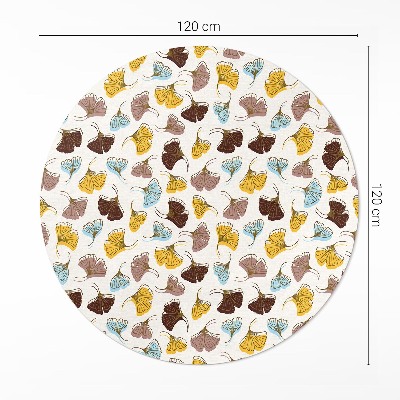 Runder teppich pvc Pastellfarbene Gingko-Blätter Boho-Illustration