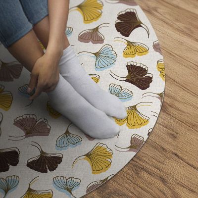 Runder teppich pvc Pastellfarbene Gingko-Blätter Boho-Illustration