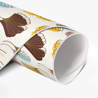 Runder teppich pvc Pastellfarbene Gingko-Blätter Boho-Illustration
