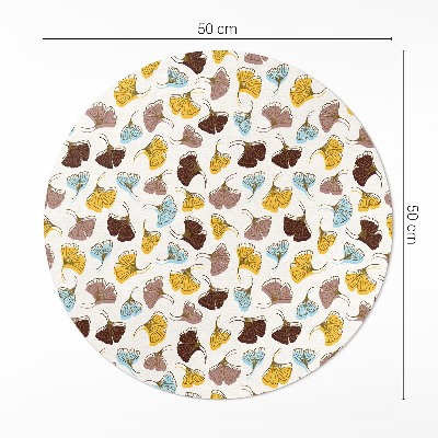 Runder teppich pvc Pastellfarbene Gingko-Blätter Boho-Illustration