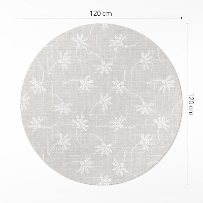 Runder pvc teppich Zarte Boho-Gänseblümchen auf Stoff