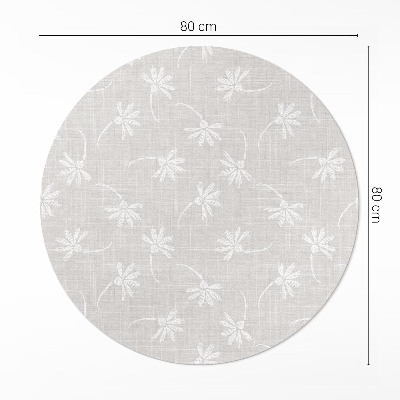 Runder pvc teppich Zarte Boho-Gänseblümchen auf Stoff