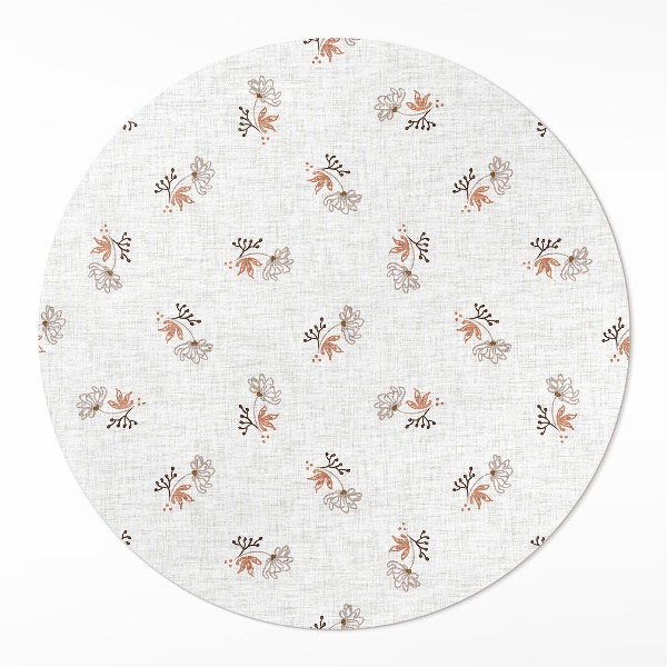 Runder vinyl teppich läufer Winzige Blumen auf Boho-Stoff