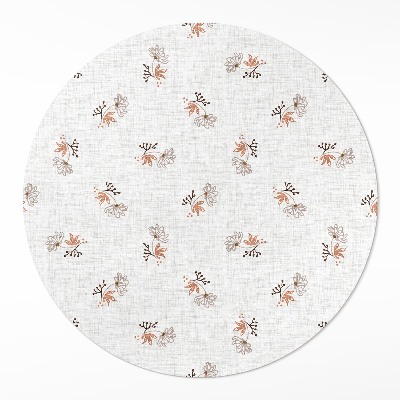 Runder vinyl teppich läufer Winzige Blumen auf Boho-Stoff