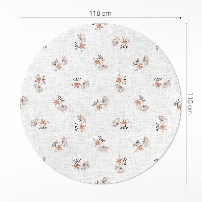 Runder vinyl teppich läufer Winzige Blumen auf Boho-Stoff