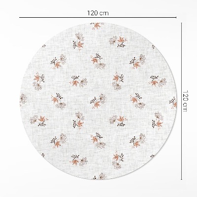 Runder vinyl teppich läufer Winzige Blumen auf Boho-Stoff