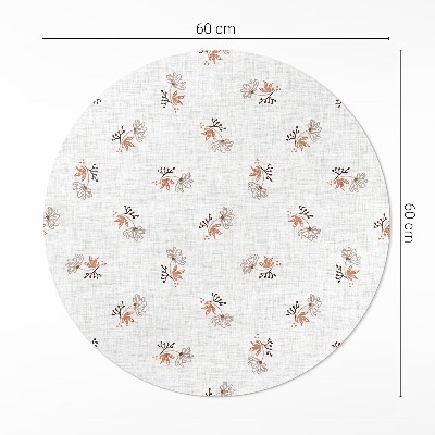 Runder vinyl teppich läufer Winzige Blumen auf Boho-Stoff