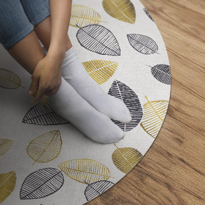 Runder pvc teppich Helle und dunkle Blätter Mode Muster Natur
