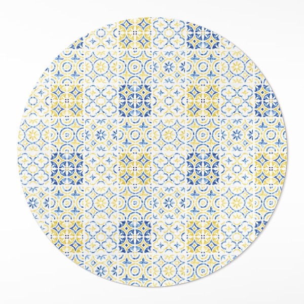 Runder vinyl teppich läufer Spanische Mosaik gemusterte Fliese