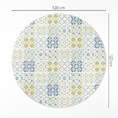Runder vinyl teppich läufer Spanische Mosaik gemusterte Fliese
