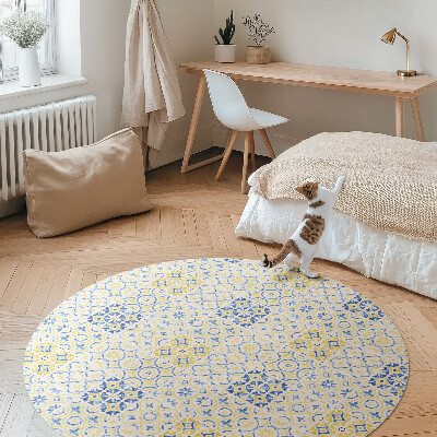 Runder vinyl teppich läufer Spanische Mosaik gemusterte Fliese