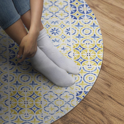 Runder vinyl teppich läufer Spanische Mosaik gemusterte Fliese