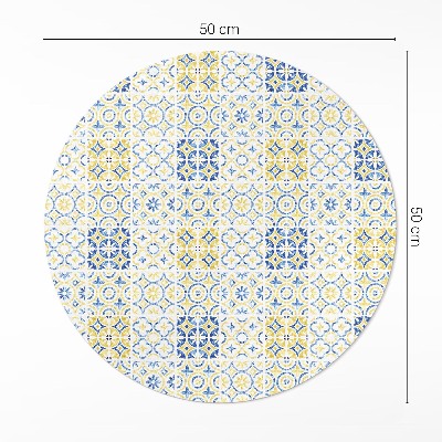 Runder vinyl teppich läufer Spanische Mosaik gemusterte Fliese