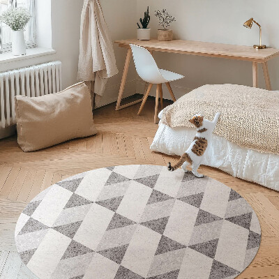 Runder teppich auf pvc Geometrische Steinfliesen