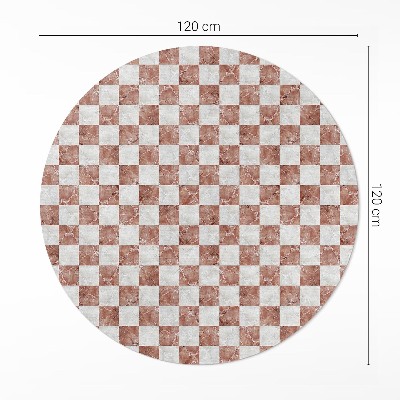 Runder vinyl teppich Marmor Schachbrettmuster Steinmosaik