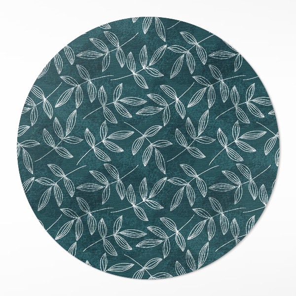 Runder teppich pvc Minimalistische Zweige mit Boho-Blättern