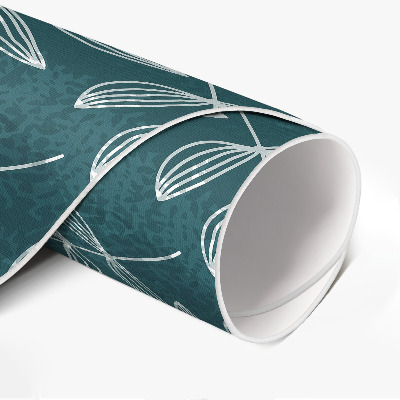 Runder teppich pvc Minimalistische Zweige mit Boho-Blättern