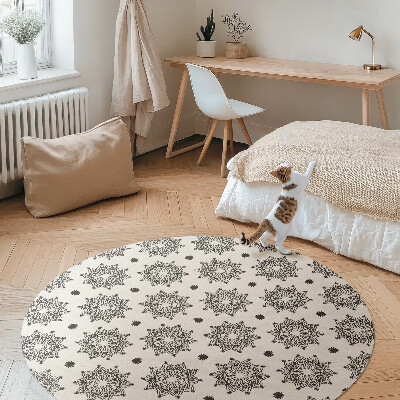 Runder vinyl teppich Kleine Mandalas orientalisches muster boho