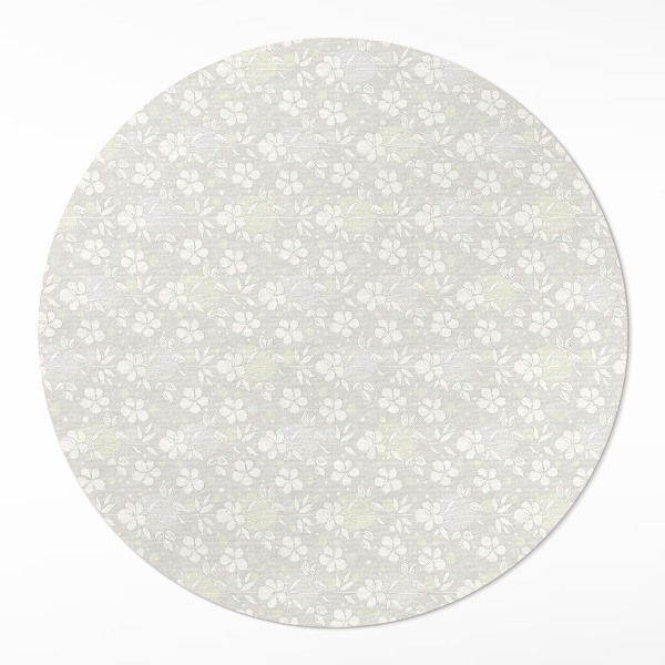 Runder vinyl teppich läufer Zartes Feld Wiese kleine Blumen Boho